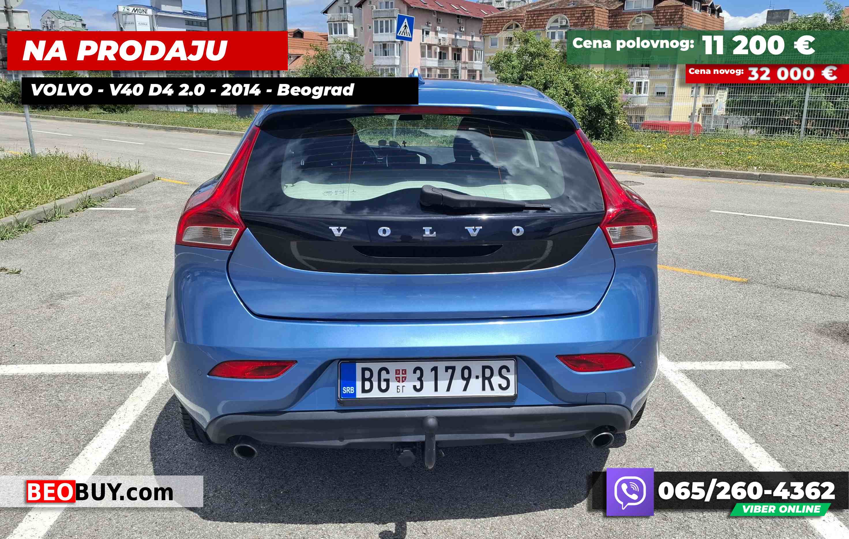 NA PRODAJU - Volvo - 2014 - Dizel V40 D4 2.0 - Plava metalic - Beograd - Registrovan -Top stanje fenomenalno ocuvan - Beograd Srbija - Prodaje vlasnik sa Cukarice - Zarkovo - Makiske Terase