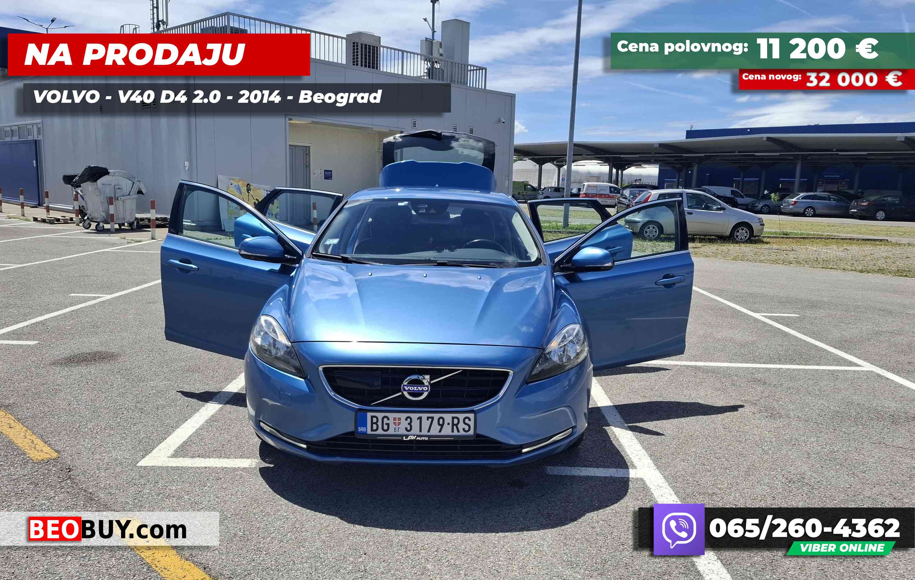 NA PRODAJU - Volvo - 2014 - Dizel V40 D4 2.0 - Plava metalic - Beograd - Registrovan -Top stanje fenomenalno ocuvan - Beograd Srbija - Prodaje vlasnik sa Cukarice - Zarkovo - Makiske Terase